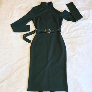 "In the Office Midi Dress" / Hunter Green